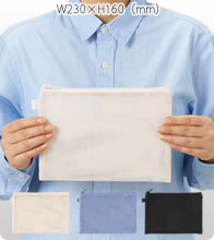 ハードメッシュフラットポーチ（M）エコバッグ 3色でお安いオリジナルエコバッグを作成