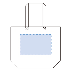 キャンバストート（L）ナチュラルのシルク印刷可能範囲