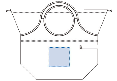 クーラービッグマルシェエコバッグ 3色の熱転写印刷可能範囲