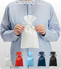 不織布ラッピング巾着（S）5色で激安いオリジナルエコバッグを作成