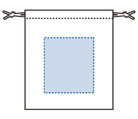 オーガニックコットン巾着（S） 2色のシルク印刷可能範囲
