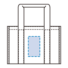オーガニックコットンキャンバススクエアライントートバッグのシルク印刷可能範囲