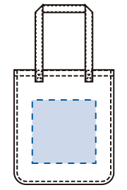 ライトウォッシュキャンバススクエアトートバッグのシルク印刷可能範囲