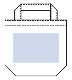 厚手コットンベーシックトートバック（S）ナチュラルのシルク印刷可能範囲