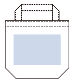 厚手コットンベーシックトートバッグ（S）のシルク印刷可能範囲