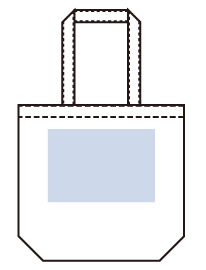 厚手コットンベーシックトートバッグ（SM）ナチュラルのシルク印刷可能範囲