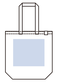 OBPデイリートートバッグ（M）（再生PET）のシルク印刷可能範囲