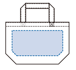 デニムトートバッグ(S) インディゴ シルク印刷可能範囲