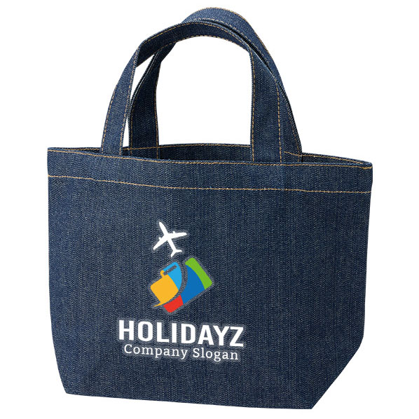 デニムトートバッグ(S) インディゴ フルカラーで写真表現ができる熱転写印刷