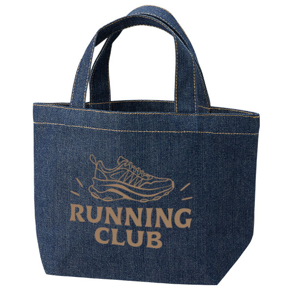 デニムトートバッグ(S) インディゴ 大量作成でお安いシルクプリント