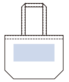 厚手コットンベーシックトートバッグ（M）ワイド　ナチュラルのシルク印刷可能範囲
