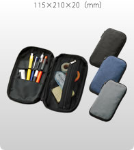 文具まとめて持ち運びポーチバッグ 3色でお安いオリジナルエコバッグを作成　「整理」を贈る、という選択　スーツのような杢調生地が魅せる、大人のための格安・多機能ガジェットポーチ