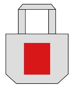 厚生地ラージコットントートバッグ(マチ付）のシルク印刷可能範囲
