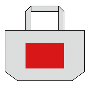 リサイクルデニムランチトートバッグ（マチ付）のシルク印刷可能範囲