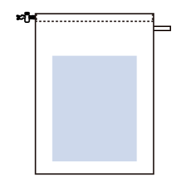 ファインライトポリ巾着エコバッグ（L）のシルク印刷可能範囲