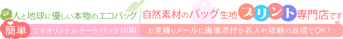 オリジナルエコバッグとトートバッグ専門店のディアアース　デザインはメール送付いただくだけで大丈夫です！